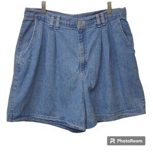 Women's Vtg 90s Hunt Club High Waist Wide Leg Distressed Denim Blue Jean Shorts
